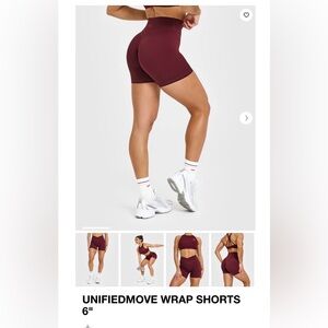 Oner Active Burgundy unified wrap shorts 6”